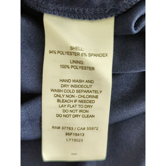 Laundry by Shelli Segal Blue Metallic Ruched Side Slit Hem Dress Women's Size 2 - Picture 11 of 13